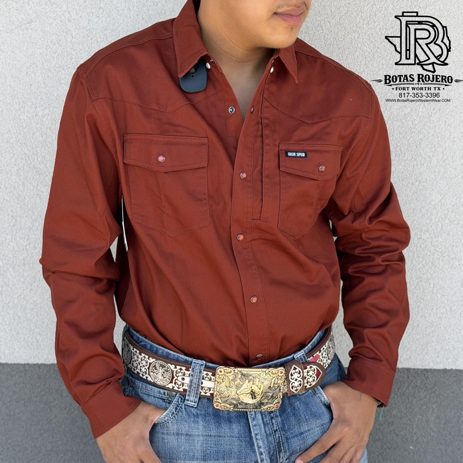 IRON SPUR | Men’s Copper Western Pearl Snap Long Sleeve Shirt