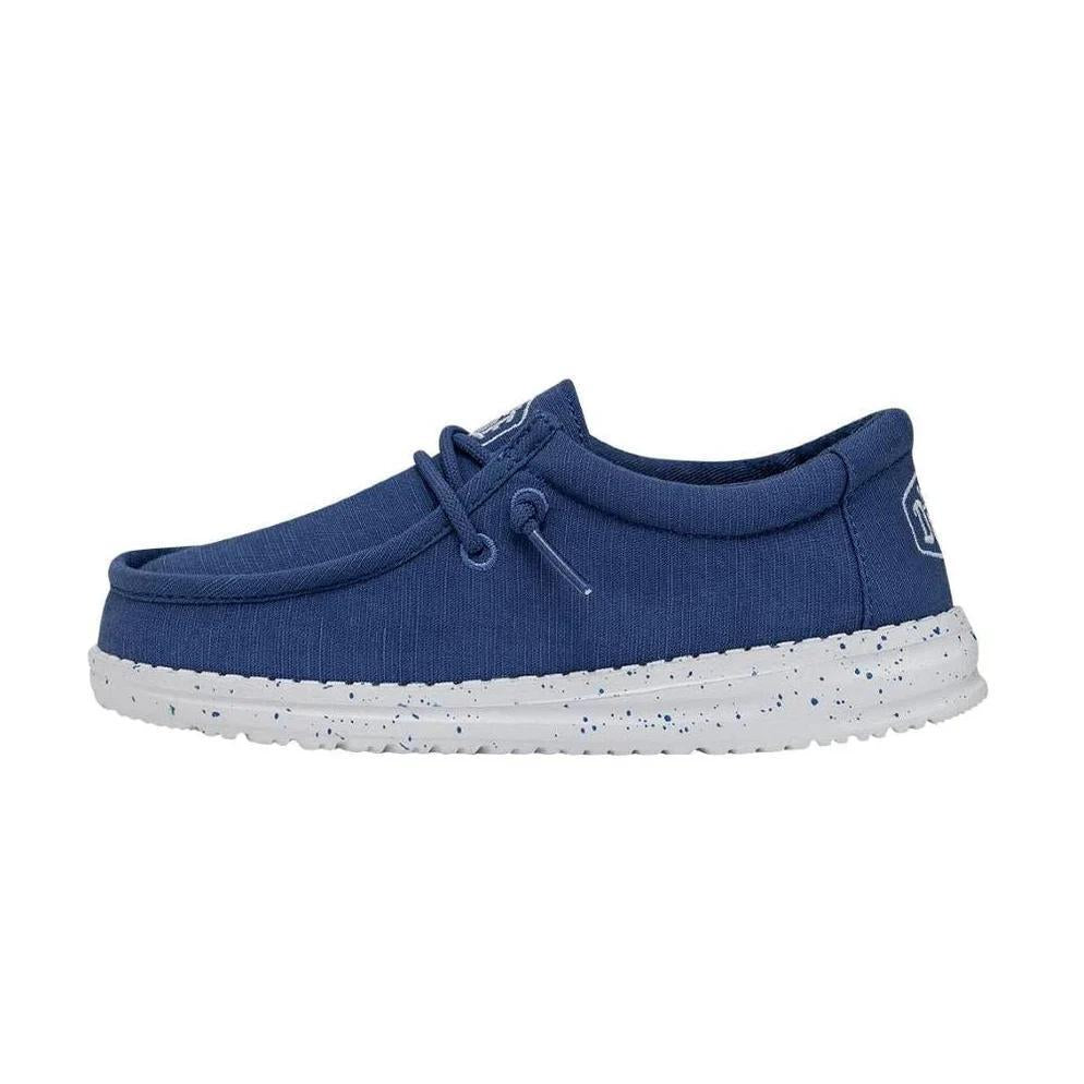 Hey Dude Youth Wally Slub Canvas - True Blue 40044-428