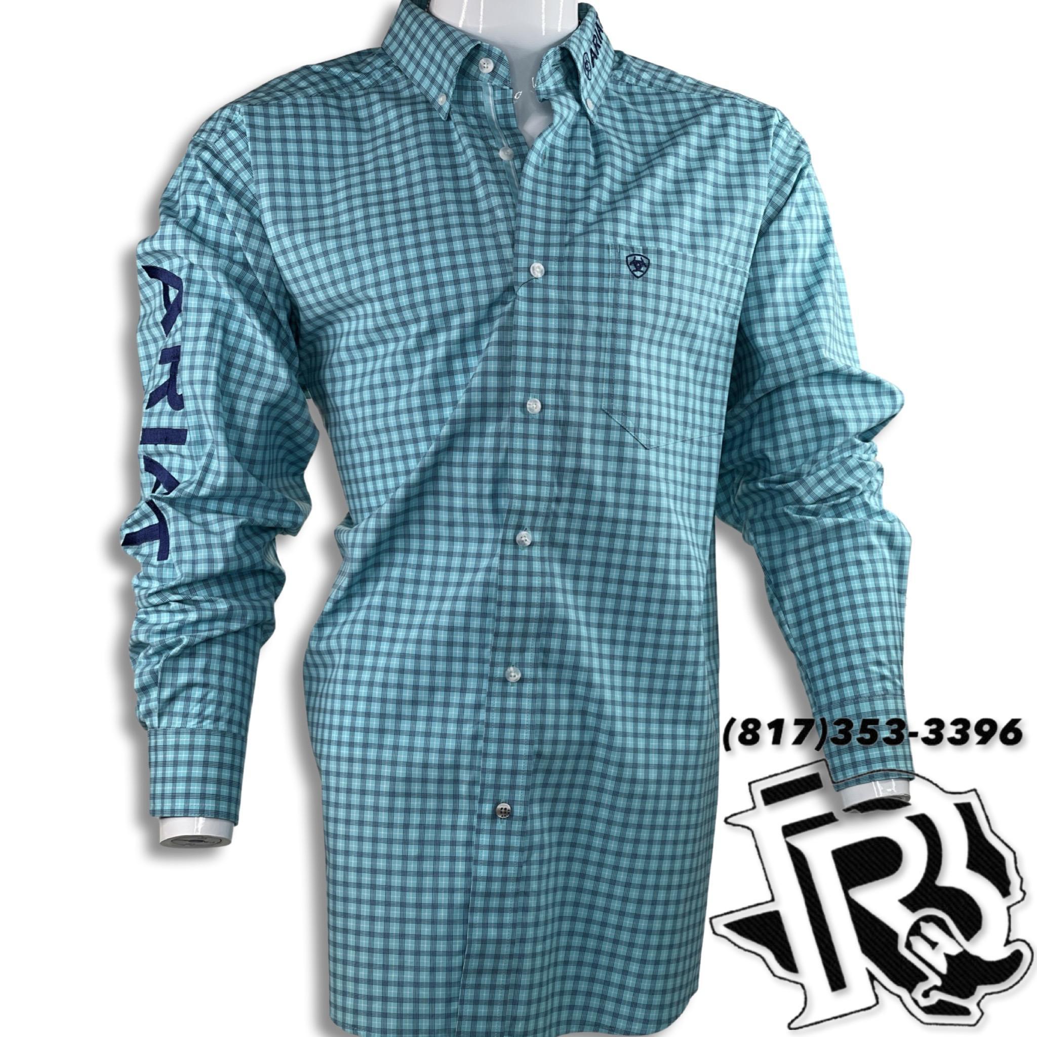 ARIAT TEAM SHIRT | MIAMI AQUA MEN LONG SLEEVE WESTERN SHIRT