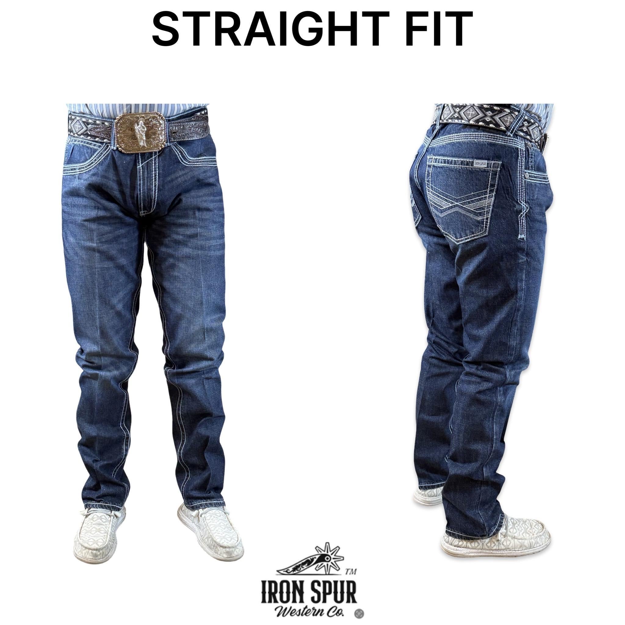 02 | STRAIGHT | DARK BLUE | IRON SPUR | MEN WESTERN JEANS