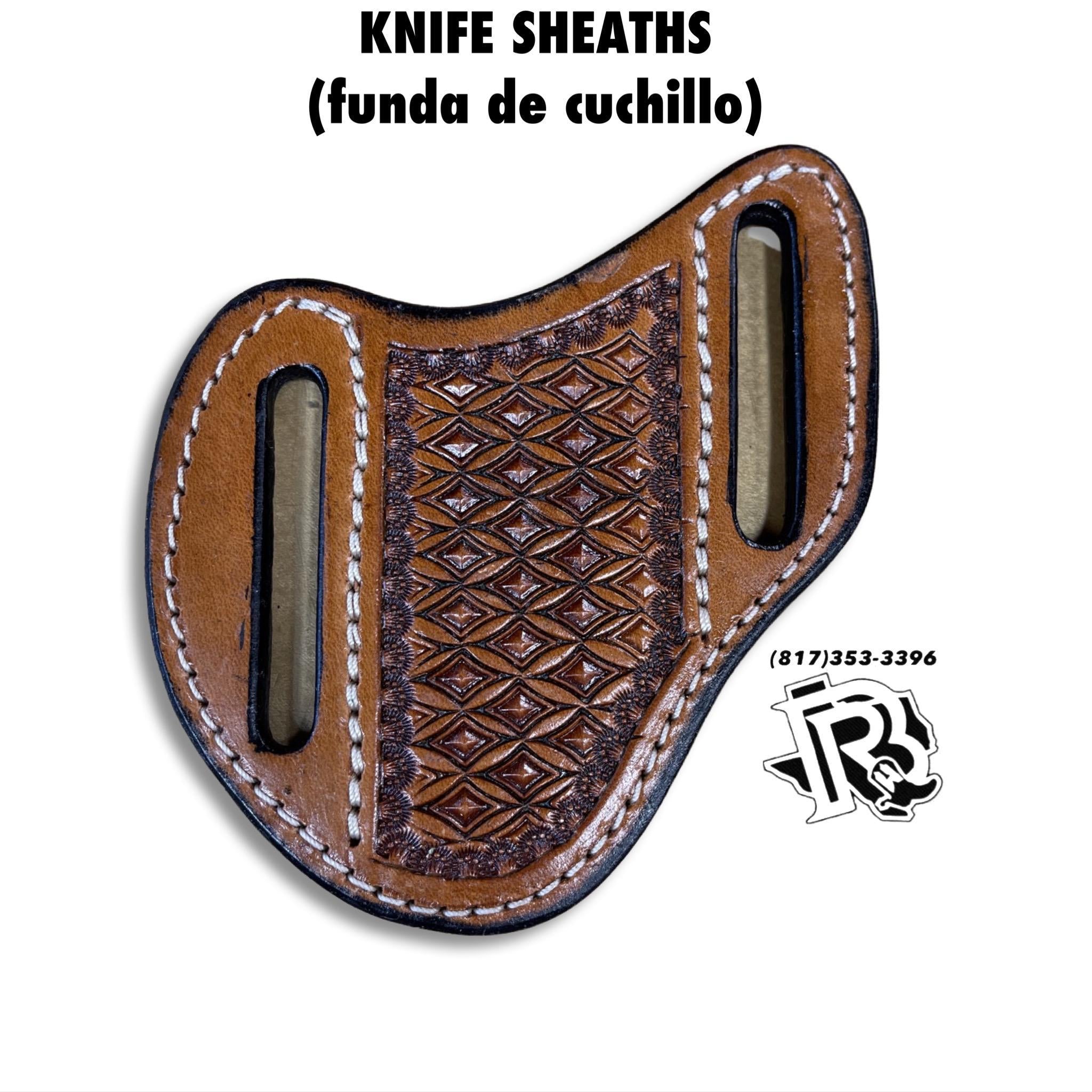 “ Israel  “ | KNIFE SHEATHS COGNAC TOOLED LEATHER