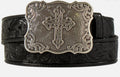 NOCONA WESTERN WOMENS BELT LEATHER EMBOSSED CROSS BUCKLE BLACK | N3483801