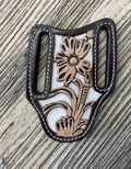 “ ANDERSON “ |  KNIFE SHEATH WESTERN TOOLED LEATHER  BEADED | IRON SPUR