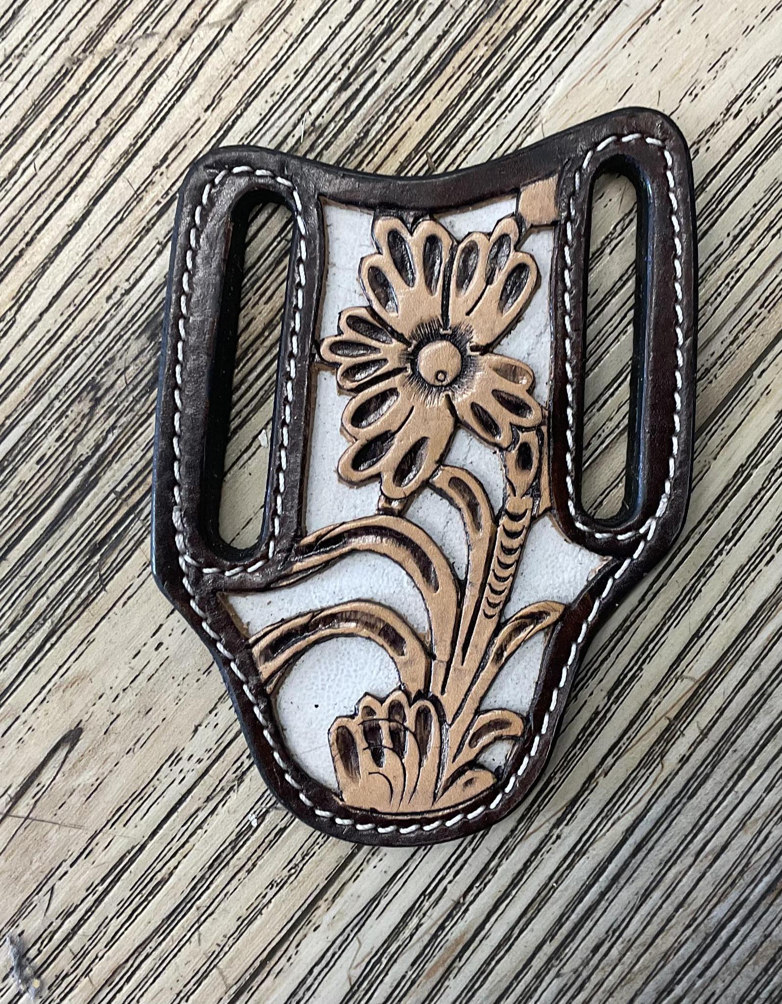 “ ANDERSON “ |  KNIFE SHEATH WESTERN TOOLED LEATHER  BEADED | IRON SPUR