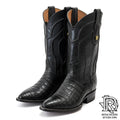 ‘’ELAN’’  BLACK CAIMAN BELLY J TOE BOOTS