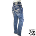SLIM STRAIGHT | ROCK REVIVAL LIGHT BLUE JEANS ALLOY