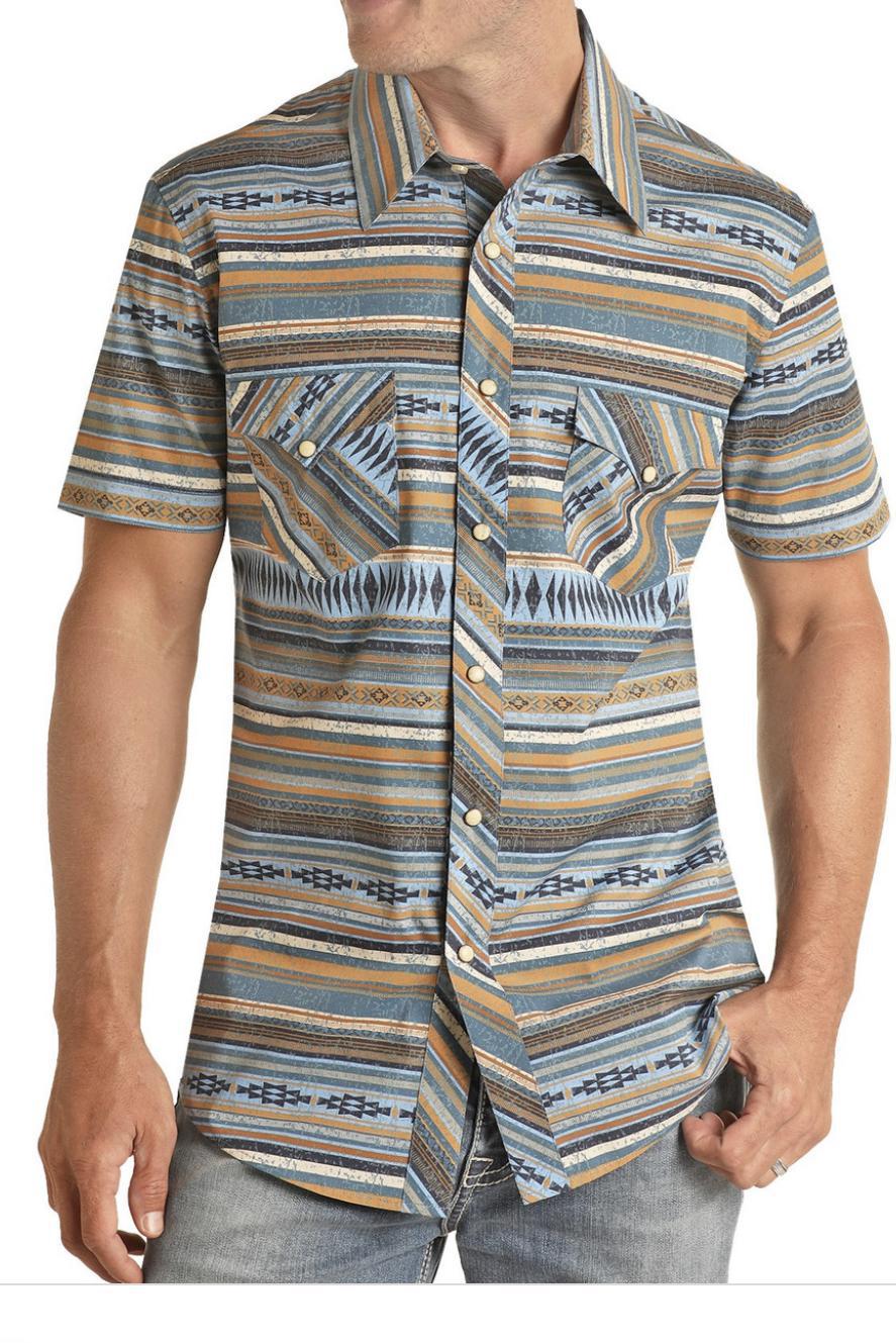 MENS AZTEC SNAP BLUE | RRMS1SR0R2