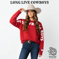 WRANGLER RETRO WOMEN'S COWBOYS GRAPHIC LONG SLEEVE SWEATSHIRT RED | 112353206