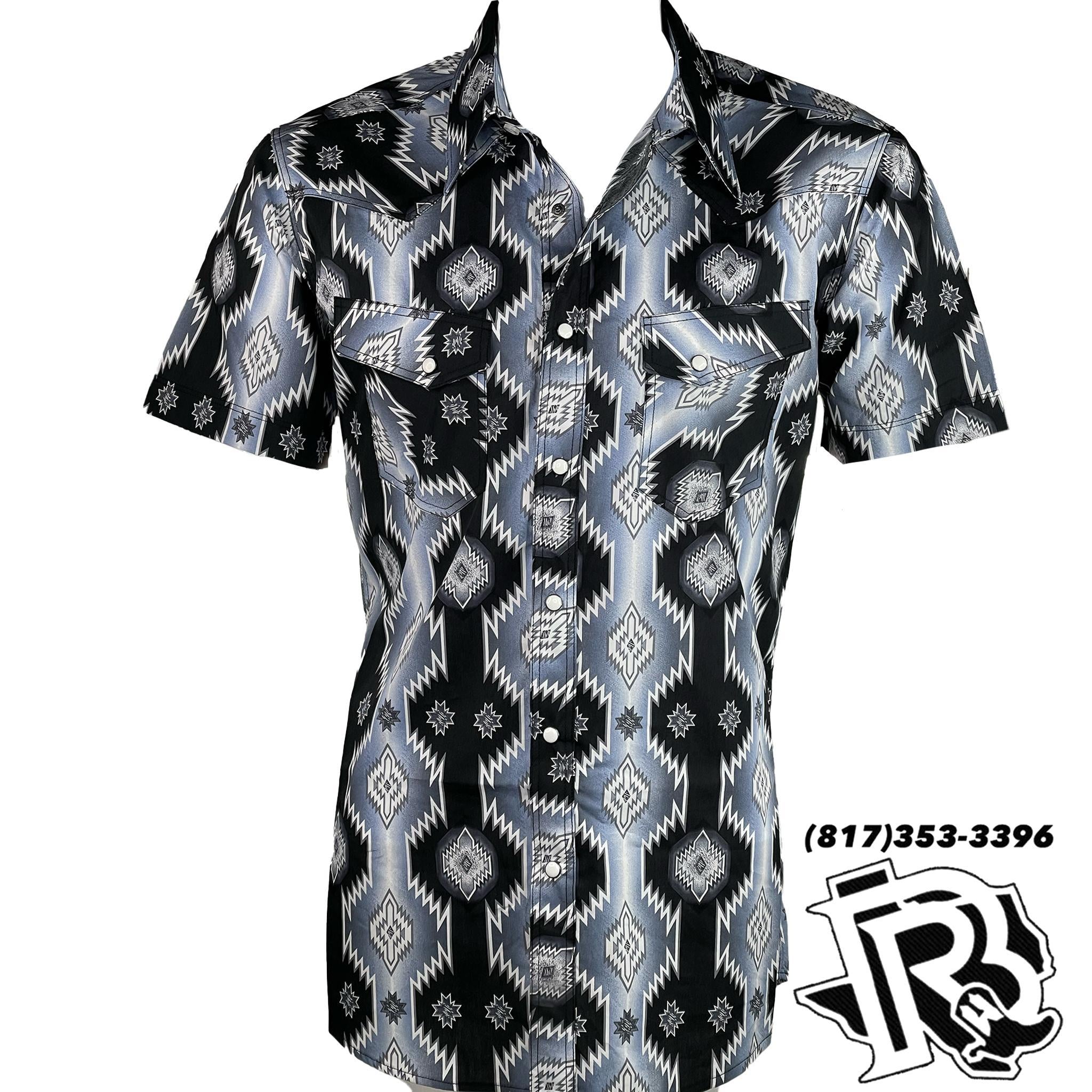 GREY AZTEC MEN SHIRT | STORT SLEEVE SHIRT