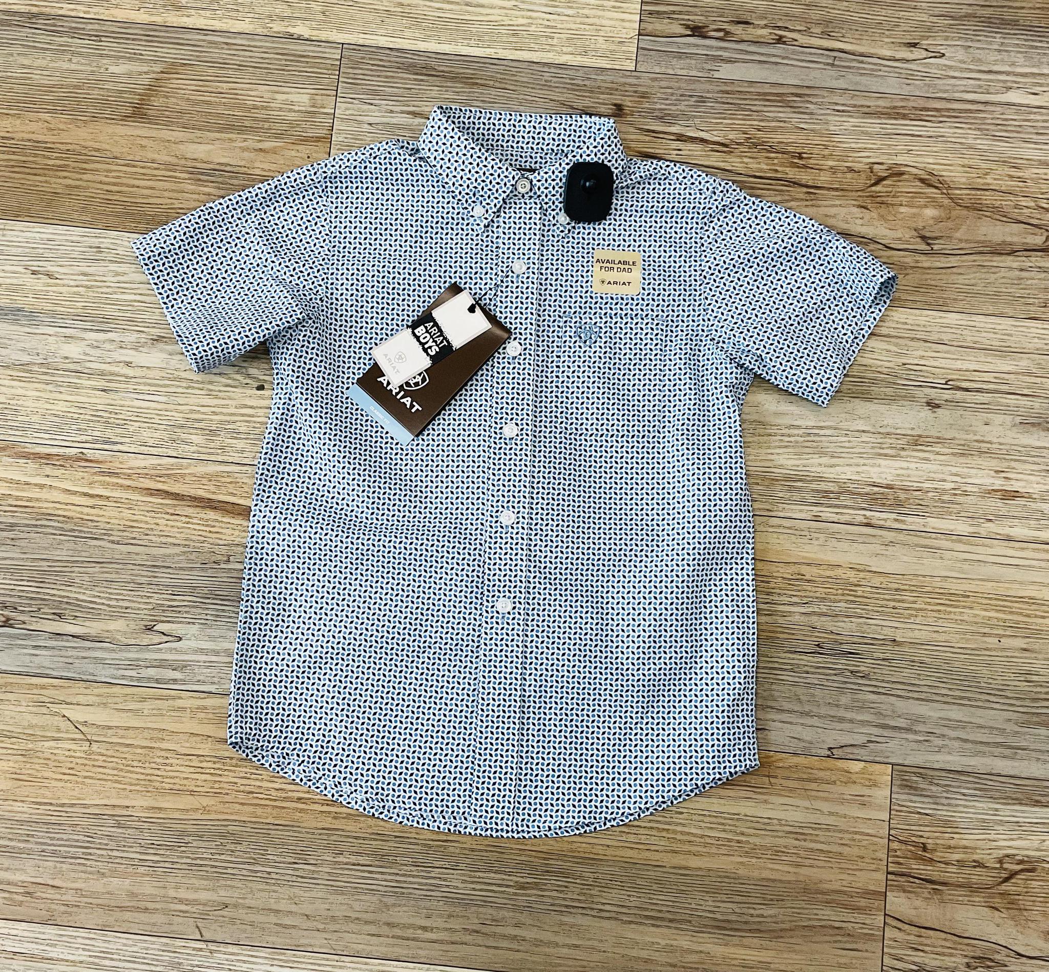 ARIAT BOYS EDGAR SHORT SLEEVE BLUE HEAVEN SHIRT |  10051409