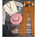 Harper Brown Suede Bell bottoms