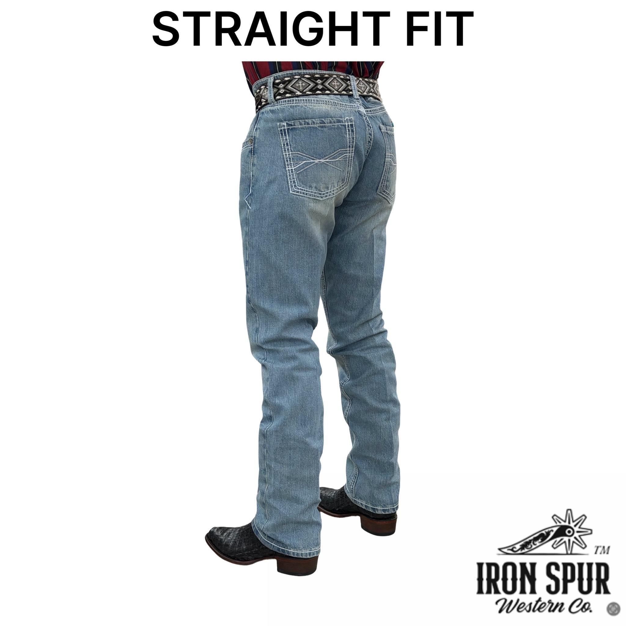 07 | Iron Spur Men’s Straight-Leg Western Jeans – Light Wash