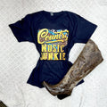 "Country music junkie"" navy T shirt