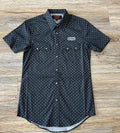 Mens Rock & Roll RRD short sleeve Dots snap Black shirt | BMN3S03934
