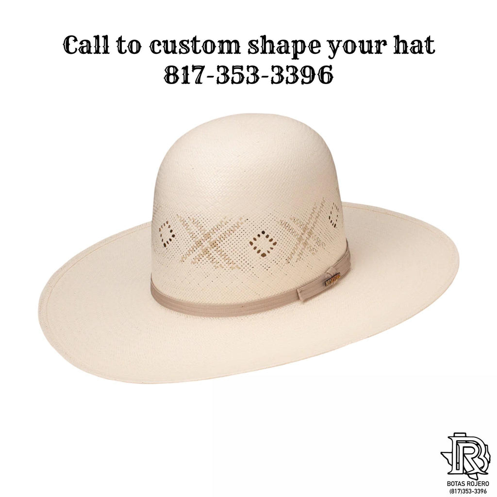 RESISTOL MARTEL : OPEN CROWN STRAW HAT 4 1/4 INCH BRIM
