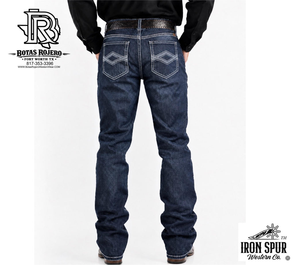 05 | Iron Spur Men’s Relaxed Boot Cut Western Jeans – Dark Blue 100% Cotton Denim