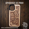 “ ANDERSON “ | IPHONE 15 PRO TOOLED LEATHER CASE LIGHT BROWN