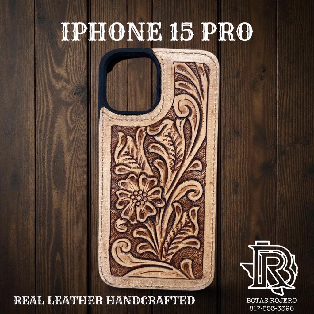 “ ANDERSON “ | IPHONE 15 PRO TOOLED LEATHER CASE LIGHT BROWN