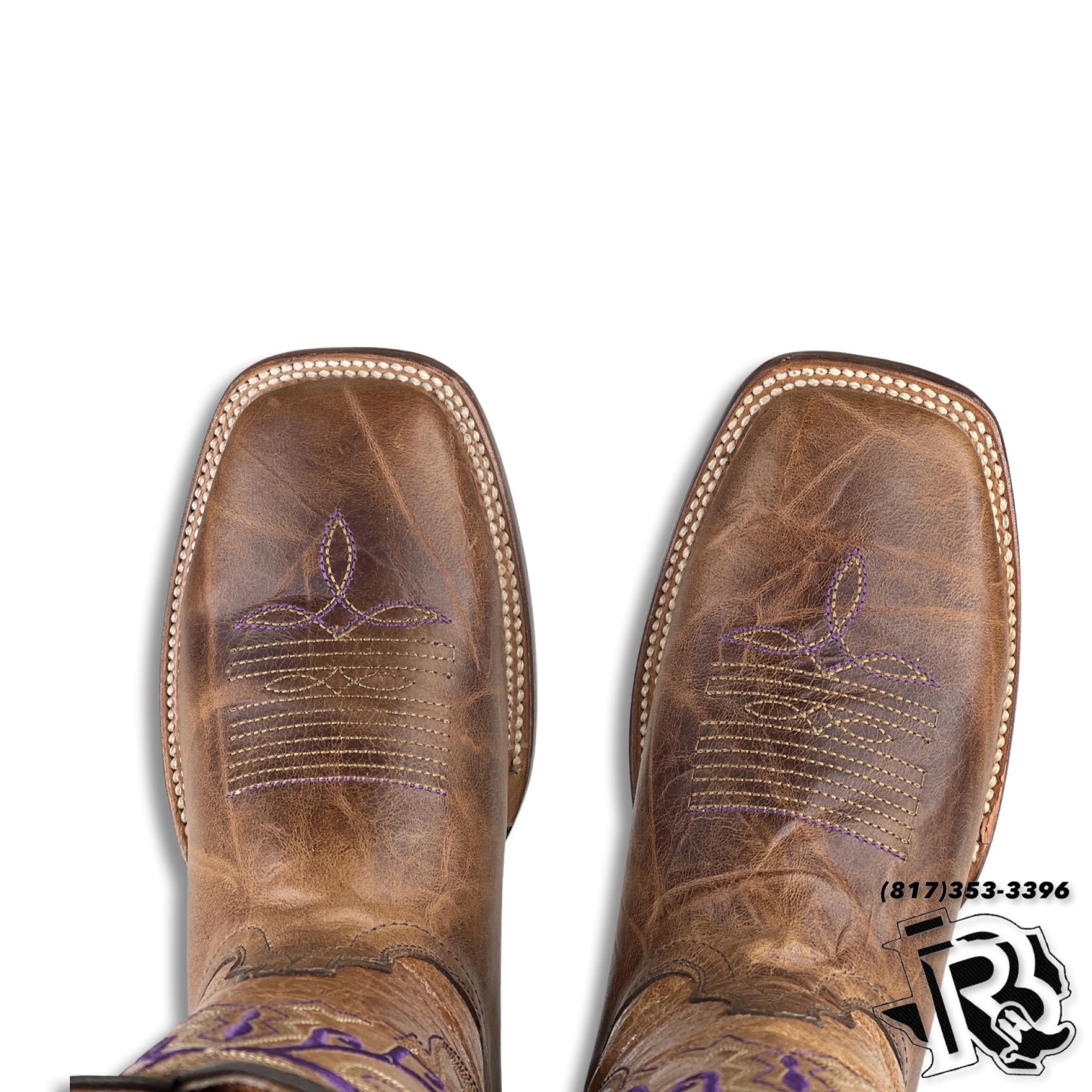 Women Boots | Brown with Rustic Finish Square Toe STYLE 2846