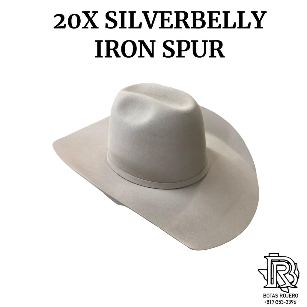 20X IRON SPUR SILVERBELLY FELT HAT OPEN CROWN STRAW HAT