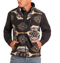 POWDER RIVER OUTFITTERS MENS AZTEC PRINTED BLACK FLEECE VEST | DM98C04093