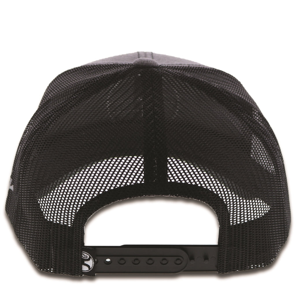 1928T-GYBK Resistol Grey / black mesh 6-panel trucker with patch - OSFA