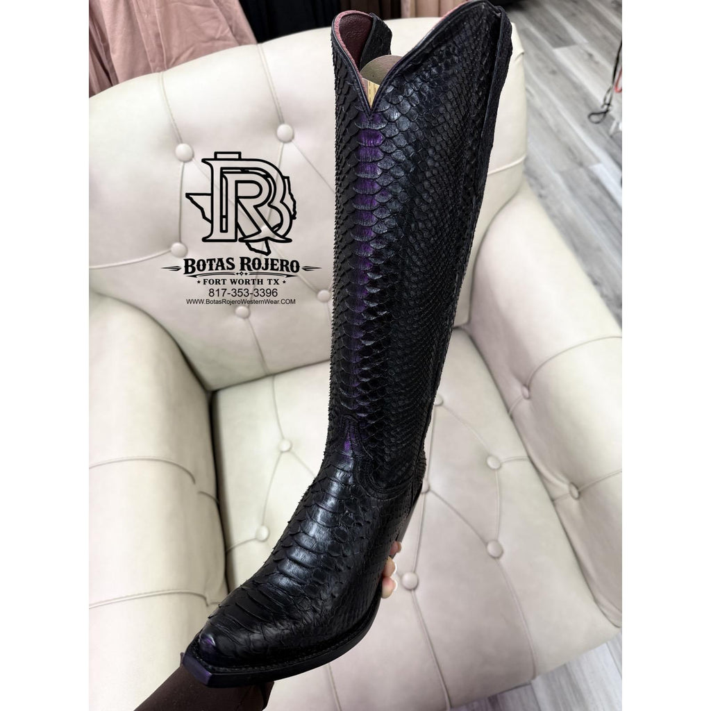 PYTHON BLACK WOMEN WESTERN BOOTS BY IRON SPUR