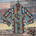 ROCK & ROLL LONG SLEEVE SHIRT : VINTAGE TURQ B2S7078