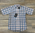MENS ARIAT PRO ROWDY SHORT SLEEVE BLUE SHIRT | 10051517