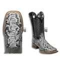 -PYTHON NATURAL PRINT | MEN WESTERN SQUARE TOE BOOTS