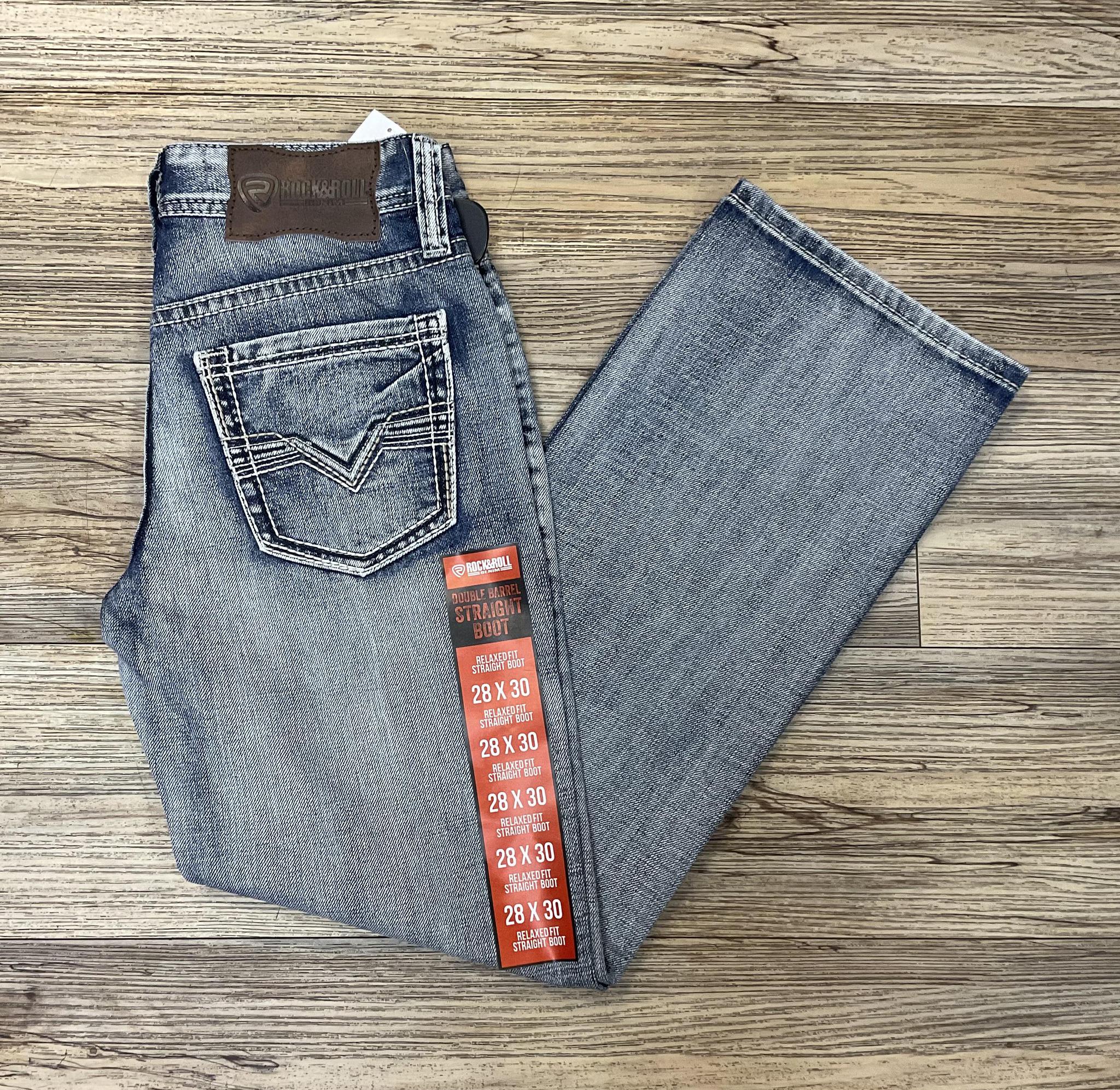‘’JULIAN’’ MEN’S ROCK & ROLL LIGHT WASH RELAXED FIT STRAIGHT BOOT JEANS | BM0SD06689
