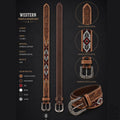 Eli 1.5 INCH WIDE BEADED BELT MEN WESTERN RED