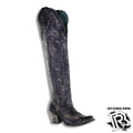 Women's Corral Boots | Matte Black with Rustic Finish E1506