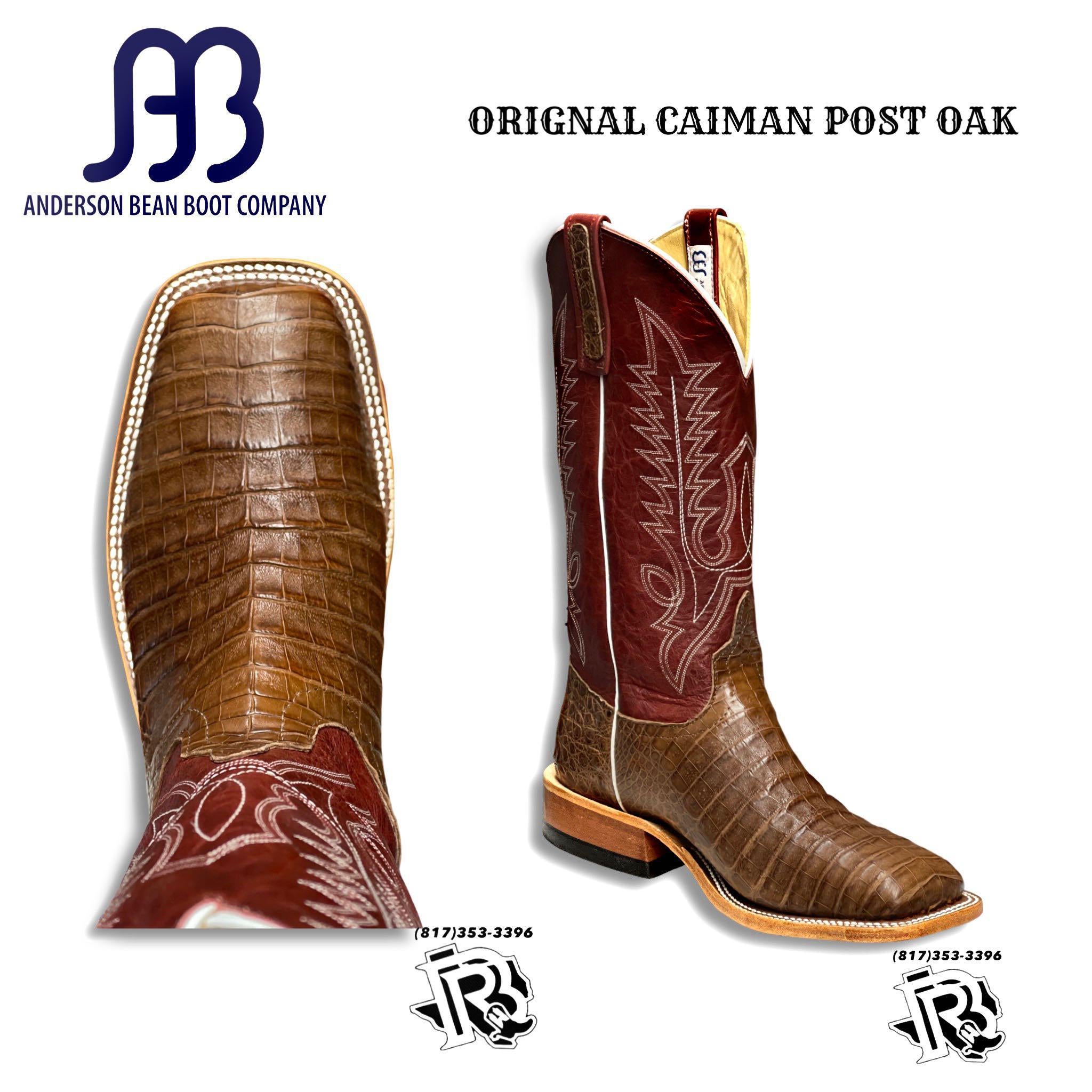 “ Henry “ | ANDERSON BEAN WESTERN BOOTS SQUARE ORIGNAL TAN CAIMAN  POST OAK
