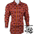 RED AZTEC | WRANGLER MEN WESTERN LONG SLEEVE SHIRT