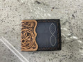 3D MENS BIFOLD FLIP WALLET FLORAL BLACK BROWN (D2500124107)