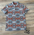 Mens aztec printed polo olive rock & roll | RRMT51R16N