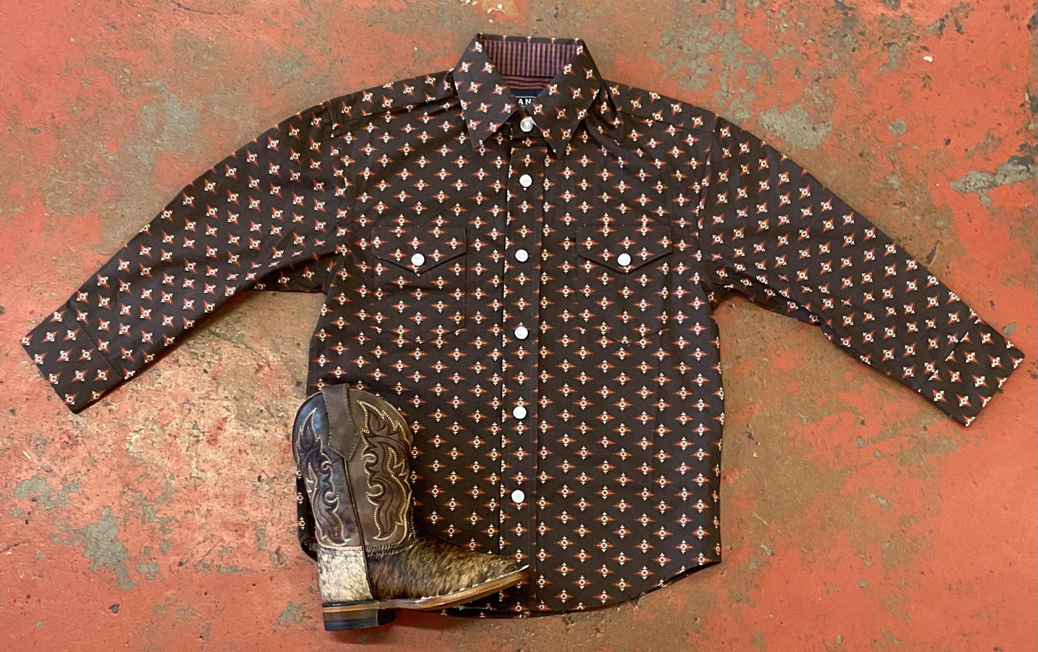 ROCK&ROLL boys rust long sleeve shirt