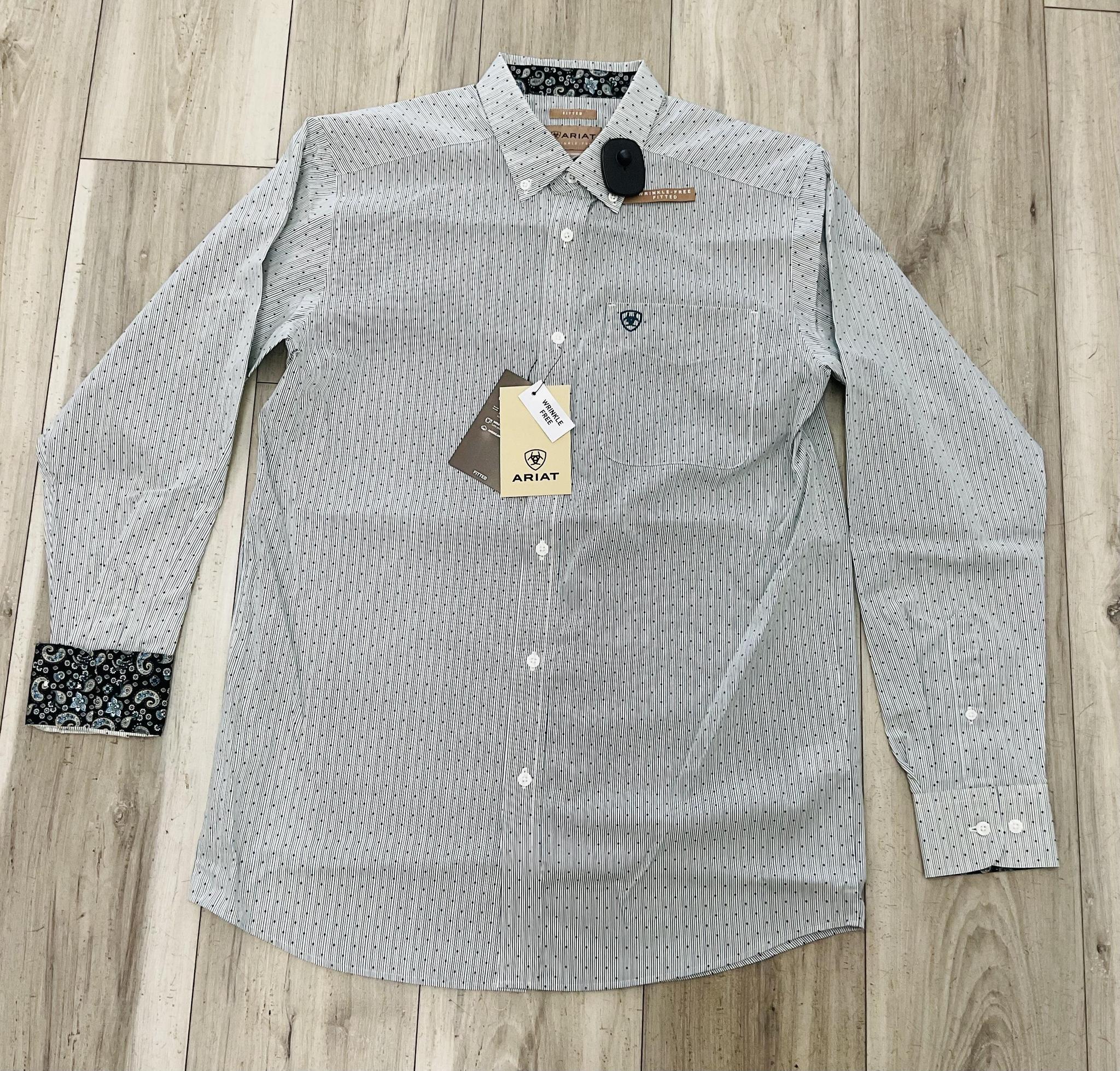 ARIAT MEN’S WRINKLE FREE BRYTON FITTED LONG SLEEVE SHIRT | 10079263