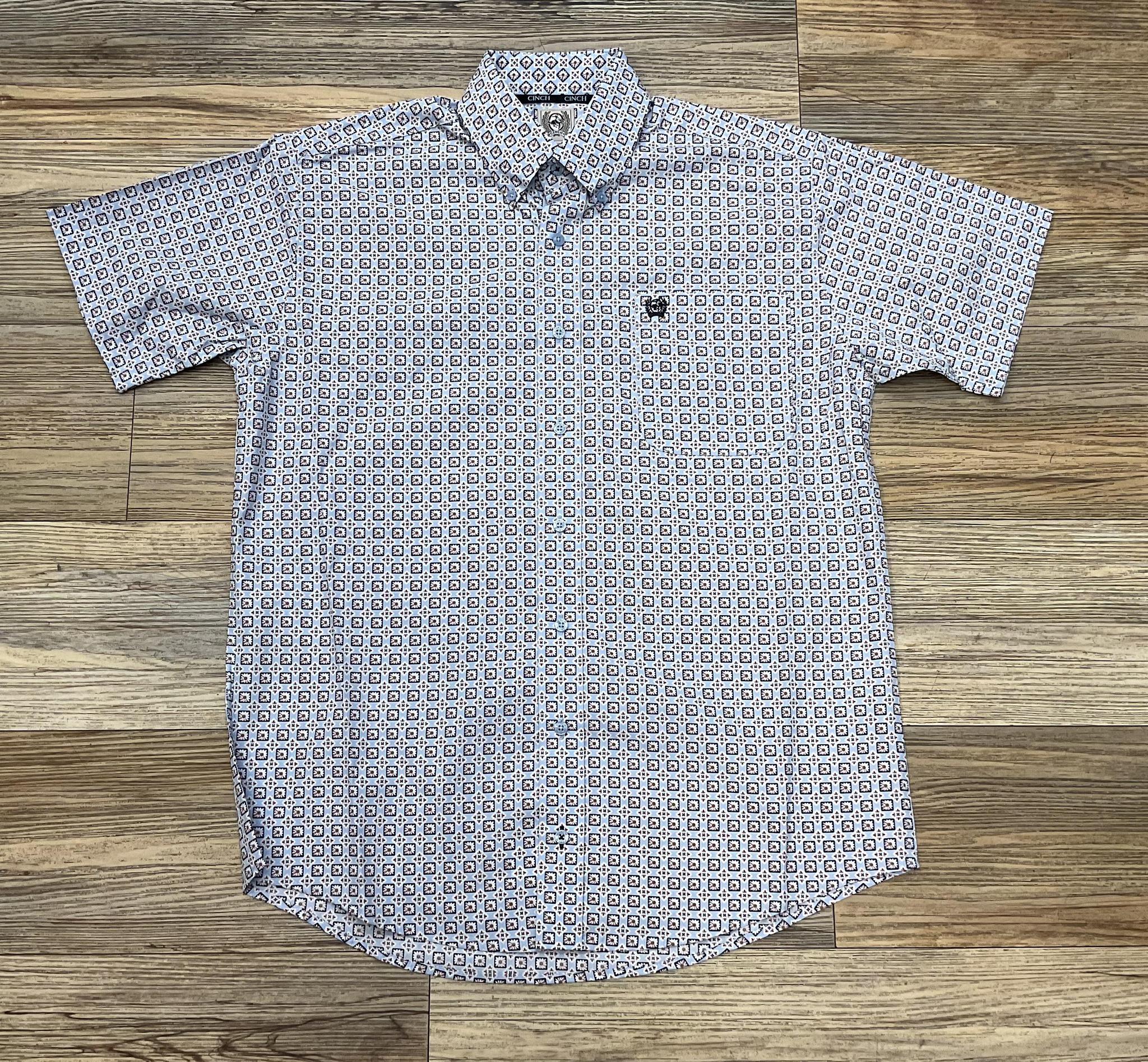 CINCH MENS SHORT SLEEVE LIGHT BLUE SHIRT | MTW1111490