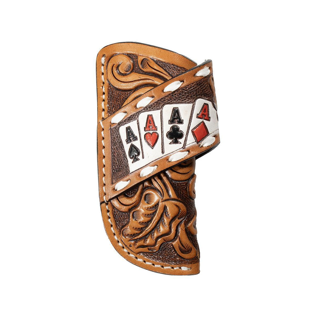 3D KNIFE SHEAT HAND TOOLED FLORAL ACE CARD DESIG |D8403648