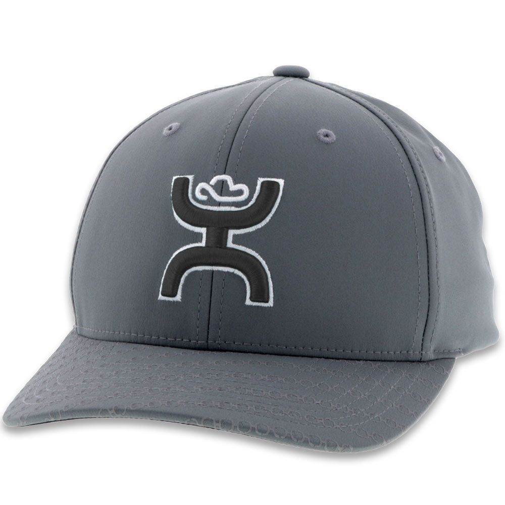 2009GY-Y Desc: "Solo III" Hooey Grey 6-Panel Flexfit with Black and White Logo - Youth