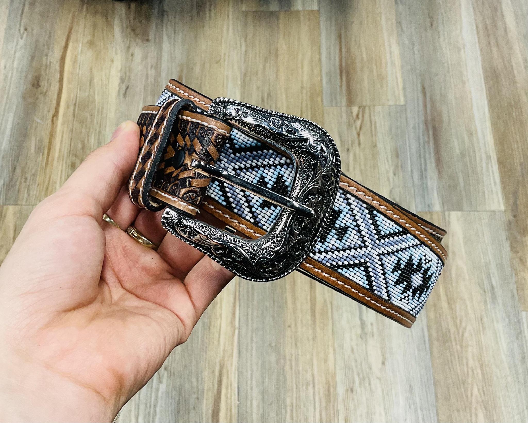 “JULIAN”| MEN’S BEADED MULTI COLOR BELT RED RIVER