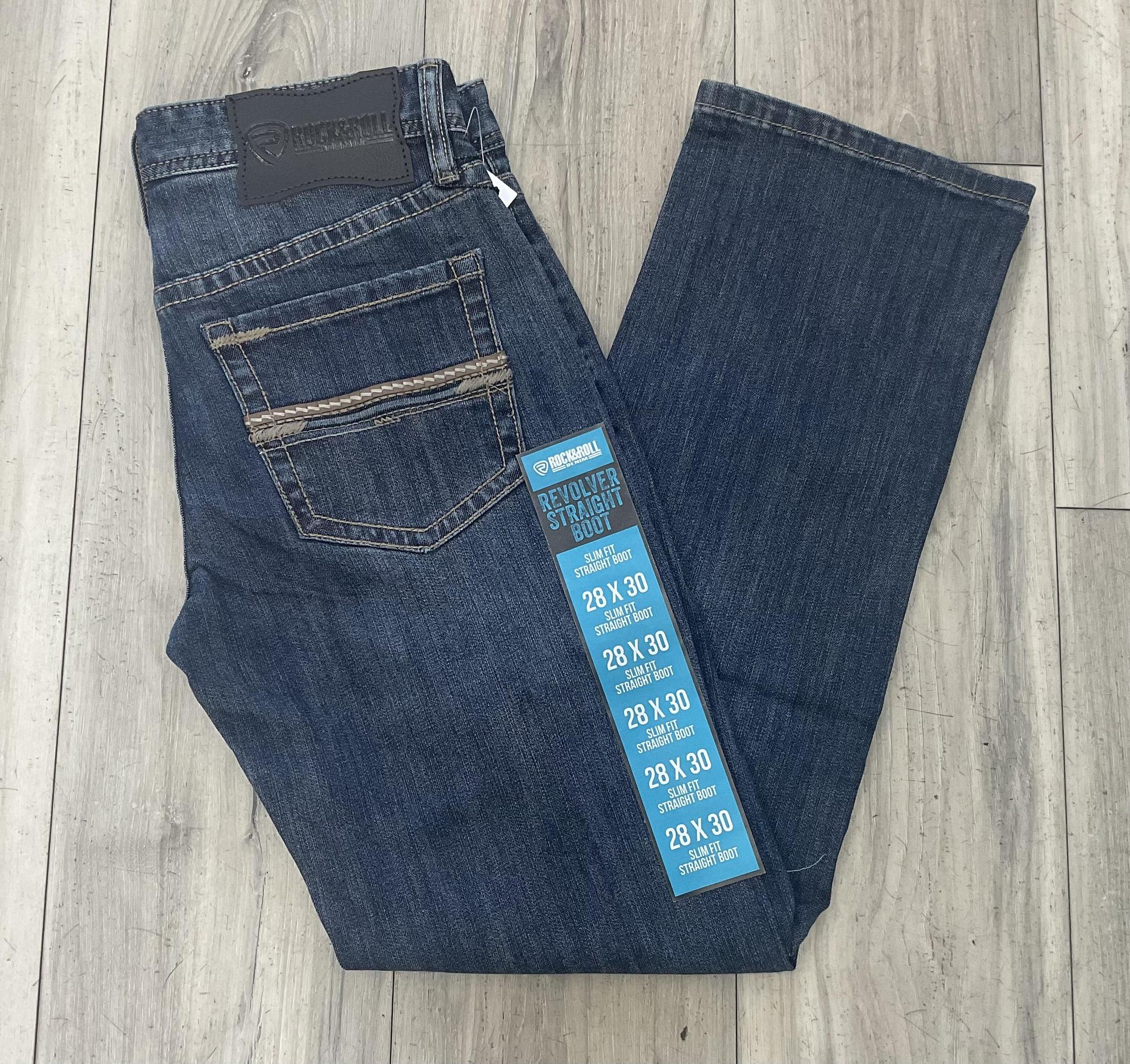 ROCK & ROLL MEN’S PLEATHER MEDIUM VINTAGE SLIM FIT STRAIGHT BOOT JEANS |BM1RD09810