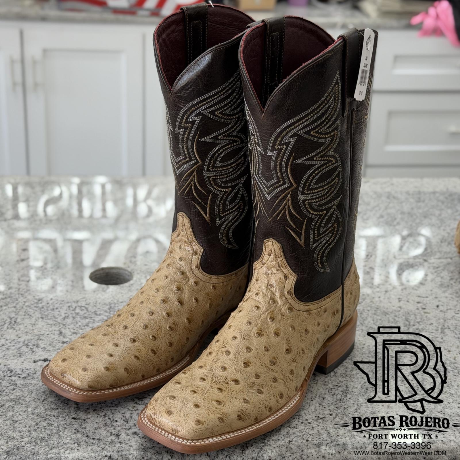 “ REMINGTON “ MEN'S ORIX TAN OSTRICH PRINTED BOOT | IRON SPUR