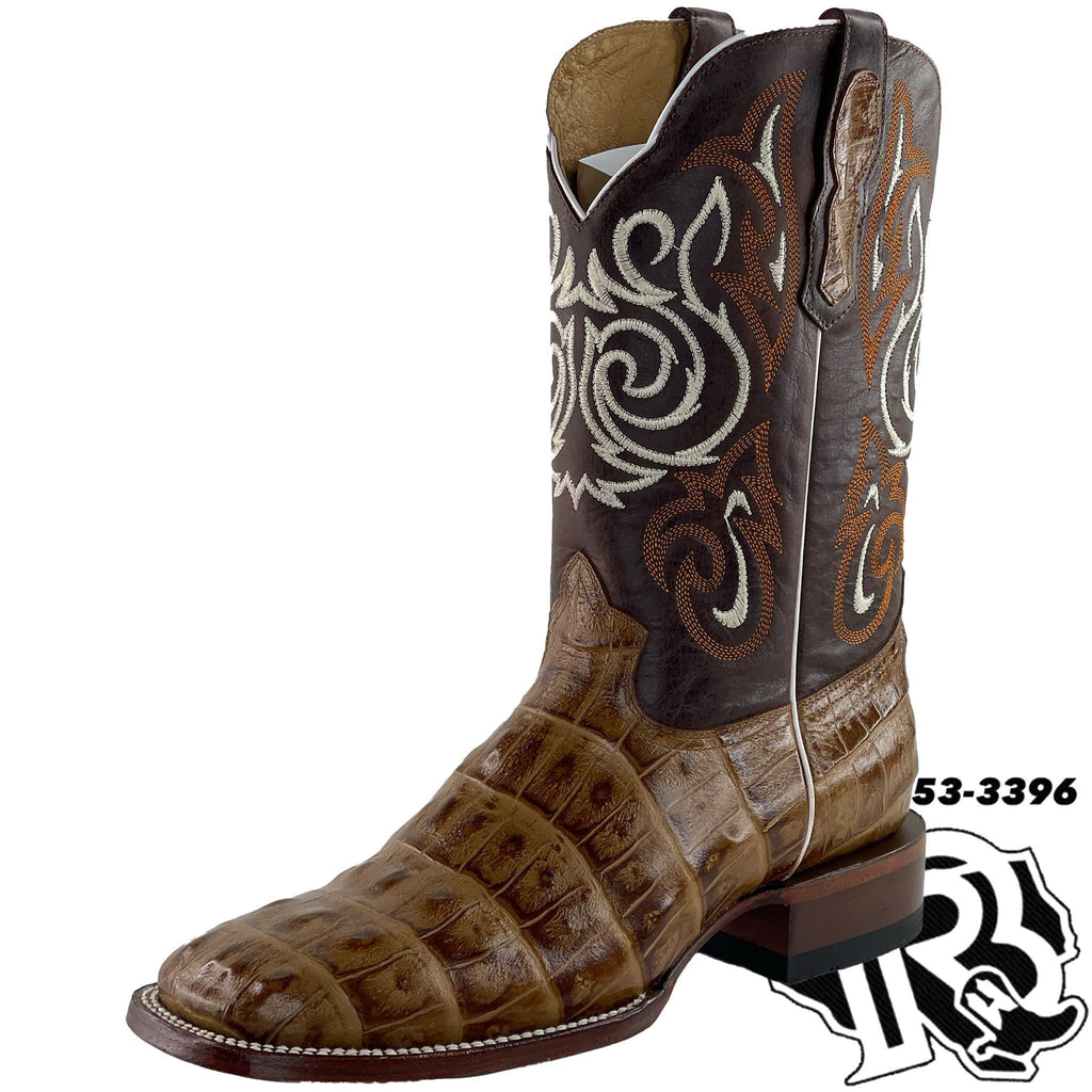 CAIMAN TAIL BELLY PRINT |  RUSTIC HONEY MEN SQUARE TOE BOOT MOH190