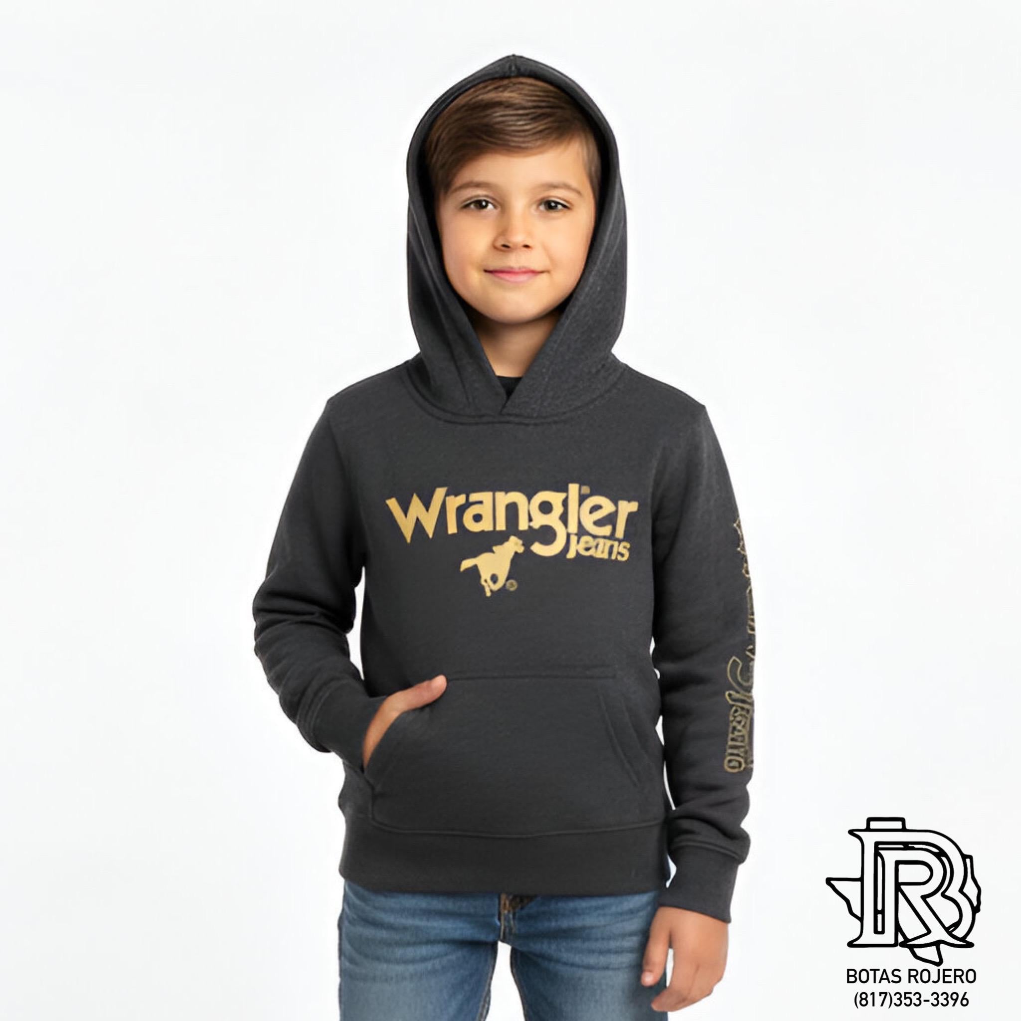 BOY'S WRANGLER  LOGO HOODIE IN GRAY | 112350061