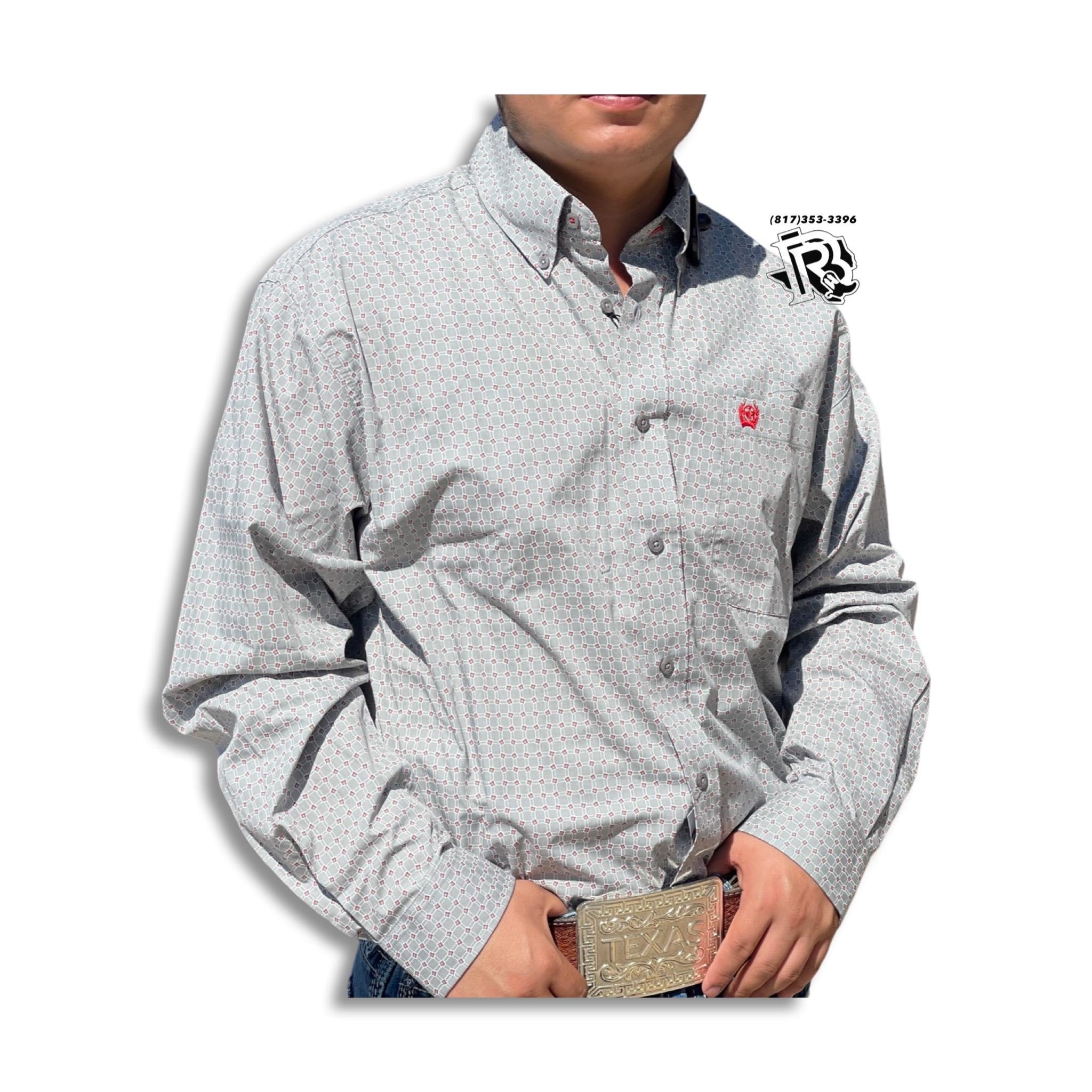 “ Ryker “ | Men Shirt Grey Shirt Long Sleeve Red Logo MTW1105399