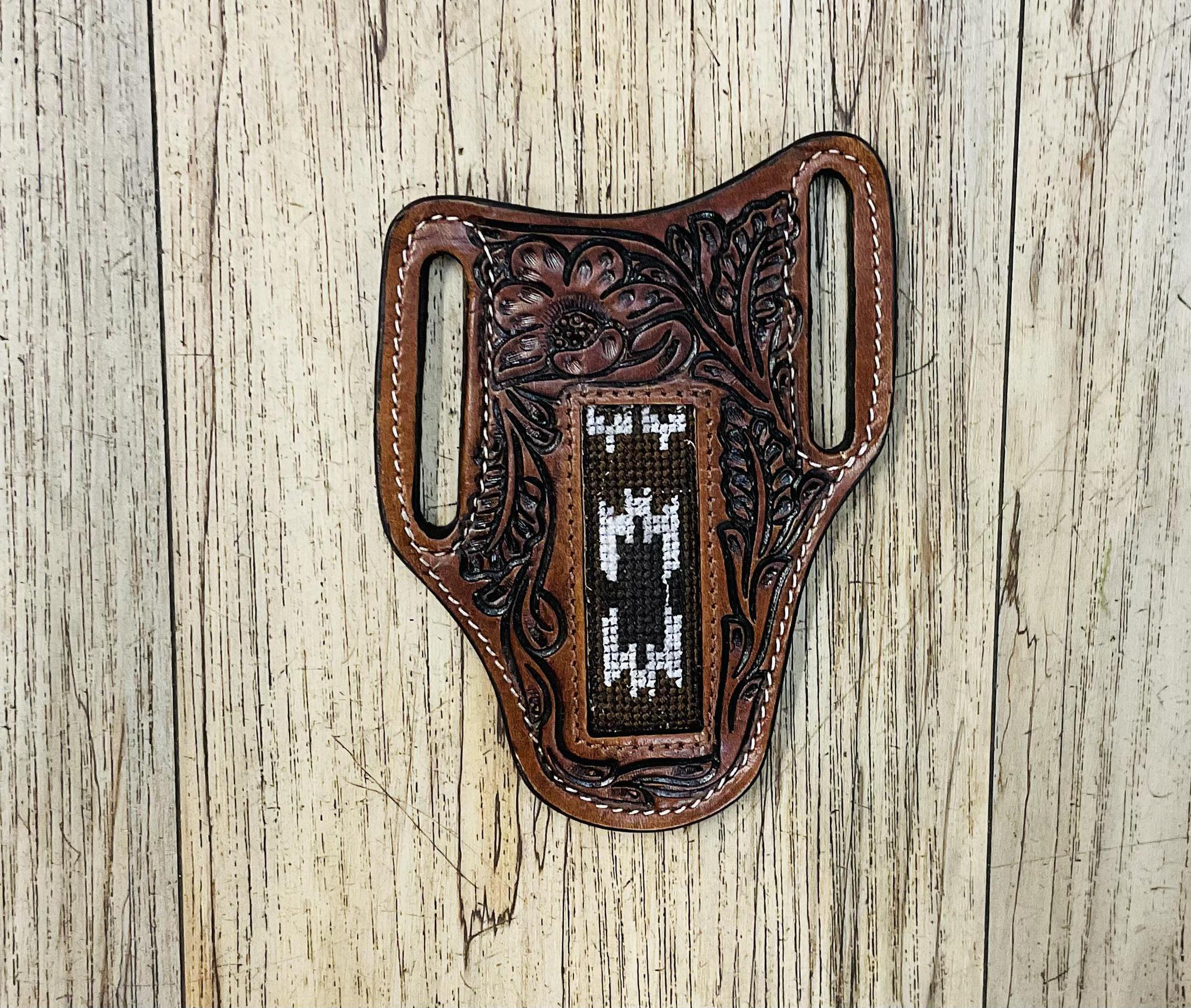 ‘’SIERRA’’ |IRON SPUR WESTERN CO.  KNIFE SHEATH WESTERN TOOLED LEATHER