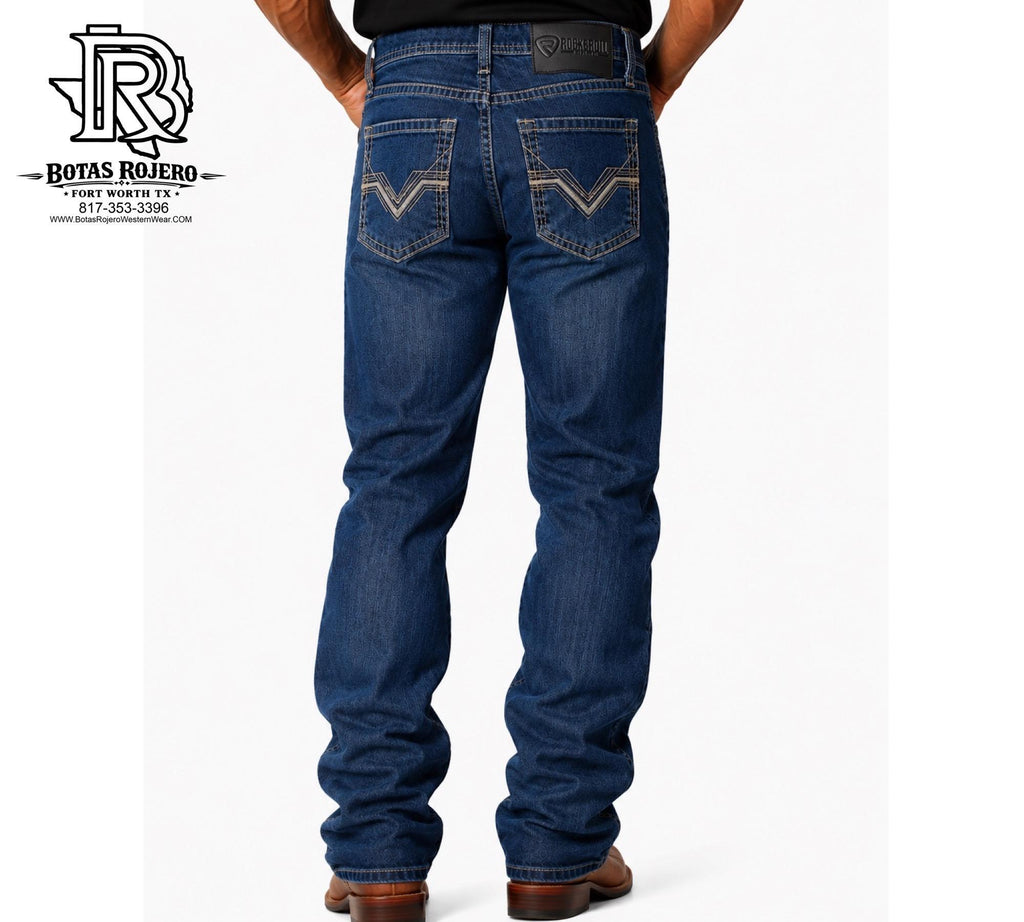 ROCK & ROLL MEN’S REVOLVE STRAIGHT BOOT MEDIUM WASH JEANS | BM1RD08022